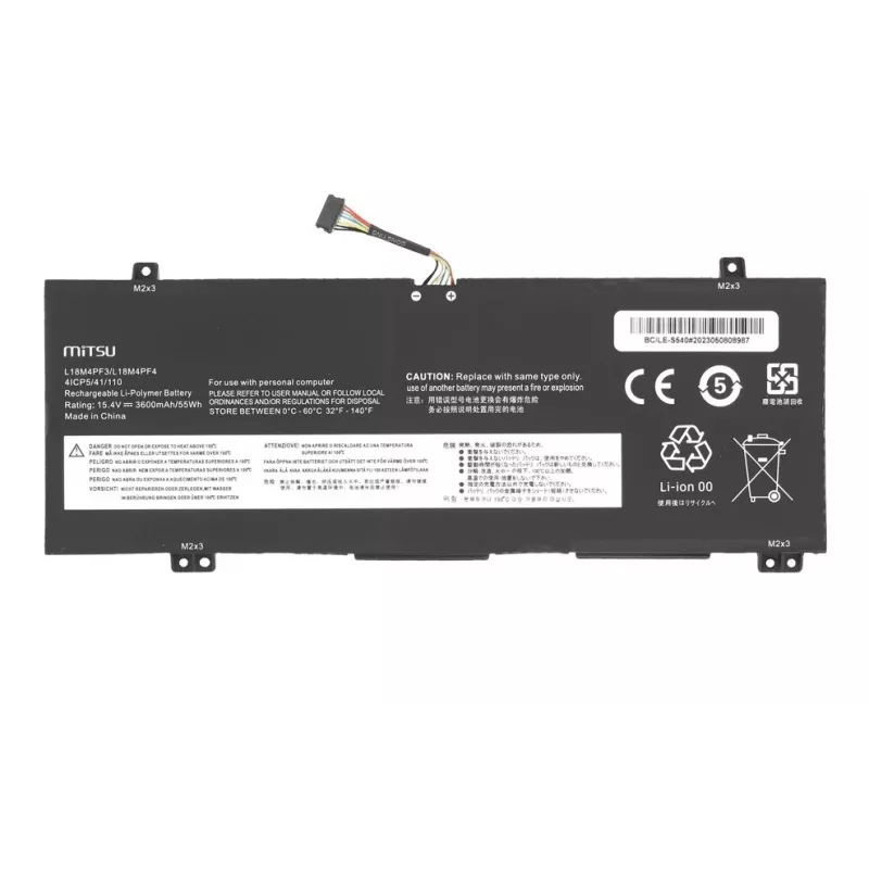 MITSU baterija, skirta LENOVO IDEAPAD S540, 3600mAh, 55Wh, 15,4V