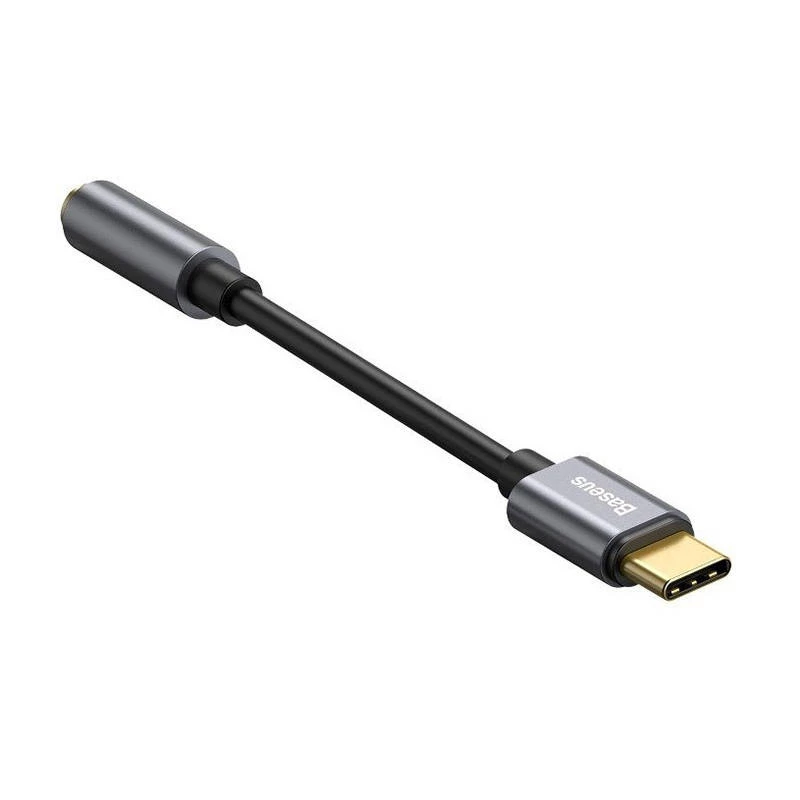 Baseus L54 garso adapteris USB-C + 3,5 mm mini jack (juoda-pilka)