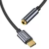 Baseus L54 garso adapteris USB-C + 3,5 mm mini jack (juoda-pilka)