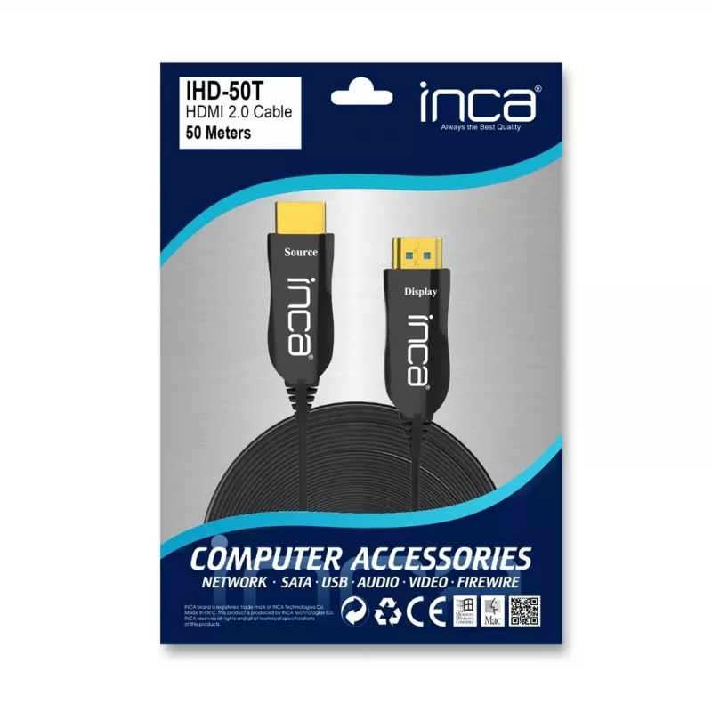 Cian Technology GmbH INCA HDMI laidas IHD-50T 2.0, 4K 30Hz, 50 m, mažmeninė pakuotė