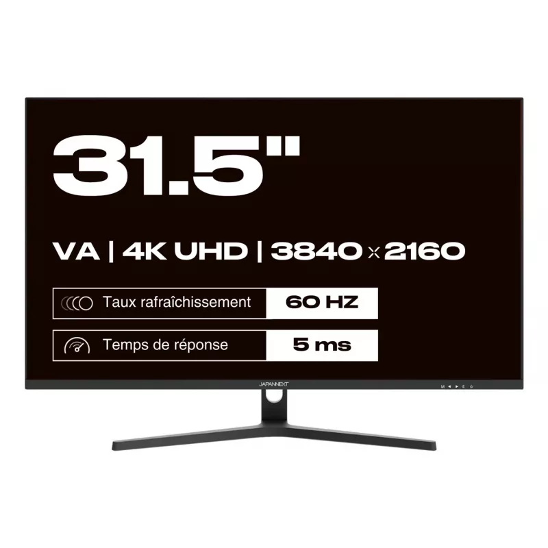 JAPANNEXT 4K UHD Monitor 80 cm (31,5 inch) 3840x2160 pikselių, VA skydelis, 5 ms, 60 Hz, AMD FreeSync, HDMI, DisplayPort (JN-V315UHDR)