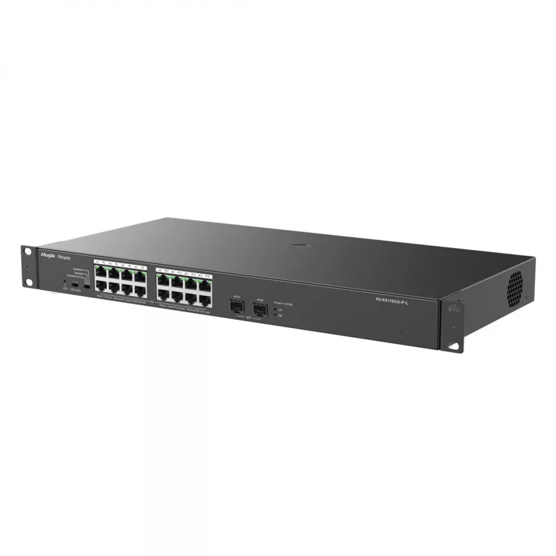 Reyee 16 prievadų 1000Mbps + 2 Gigabit SFP prievadai, 16 prievadų su PoE/PoE+ - tinklo jungiklis - 1 Gbps