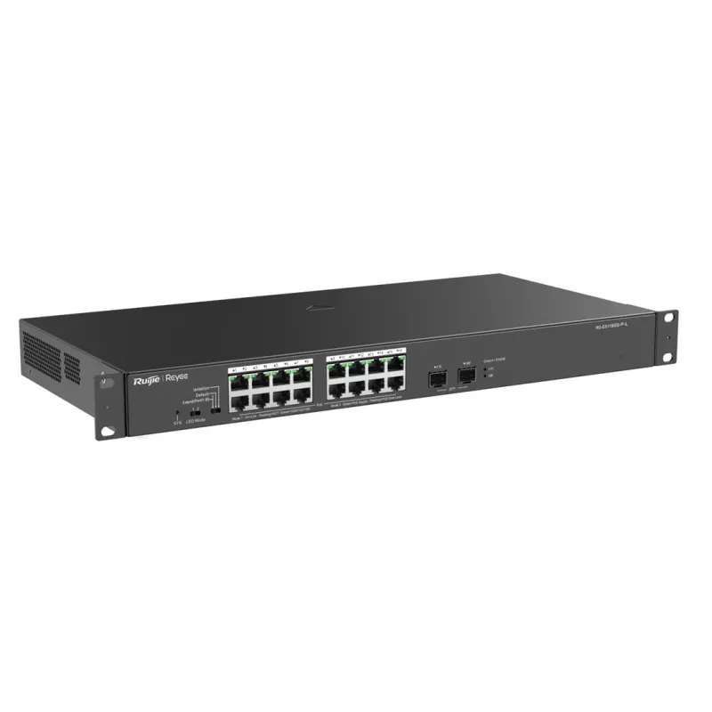 Reyee 16 prievadų 1000Mbps + 2 Gigabit SFP prievadai, 16 prievadų su PoE/PoE+ - tinklo jungiklis - 1 Gbps