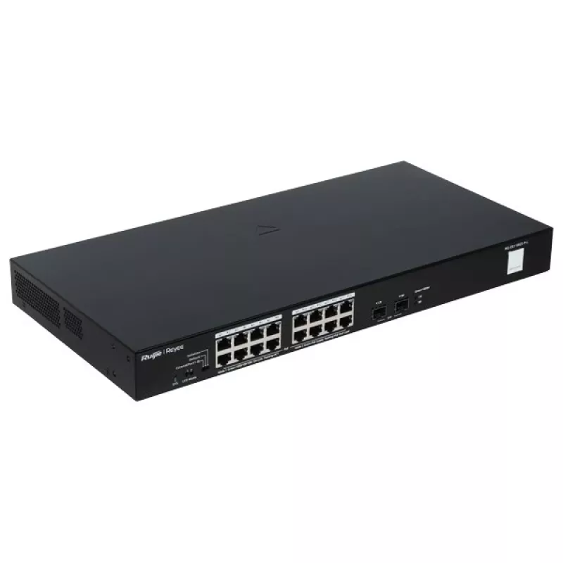 Reyee 16 prievadų 1000Mbps + 2 Gigabit SFP prievadai, 16 prievadų su PoE/PoE+ - tinklo jungiklis - 1 Gbps
