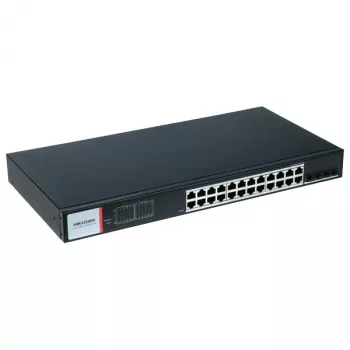 Hikvision DS-3T1528HP-SI-24P4F valdomas pramoninis PoE jungiklis (be maitinimo šaltinio)
