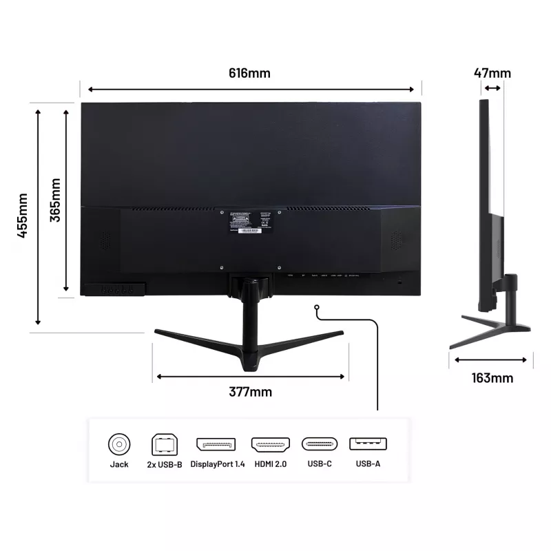 JAPANNEXT JN-IPS27WQHDR-C65W 27 colių WQHD IPS monitorius su USB-C 65W