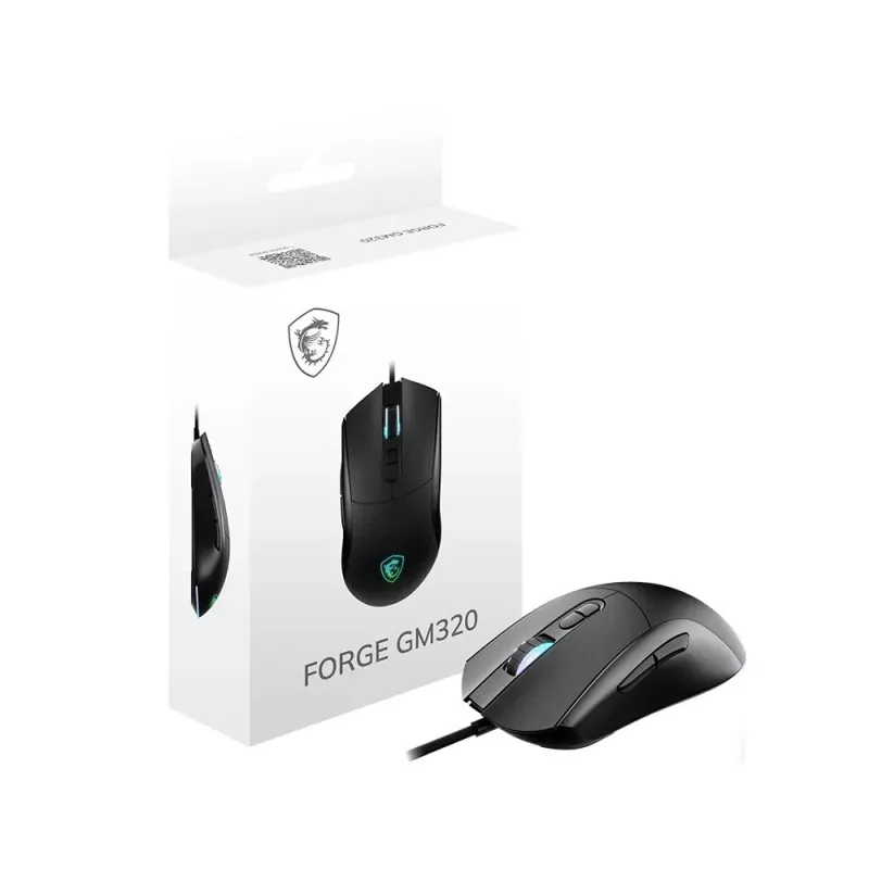 MSI Forge GM320 žaidimų pelė, juoda, USB – optinė pelė