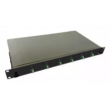 helos Skaidulinė optinė 19 dėžė su 6 x LC/APC Duplex OS2, suvirinta, juoda