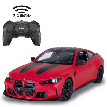Radijo bangomis valdomas modelis Jamara BMW M4 CSL 1:16 raudonas 2,4 GHz elektrinis iki 11 km/h