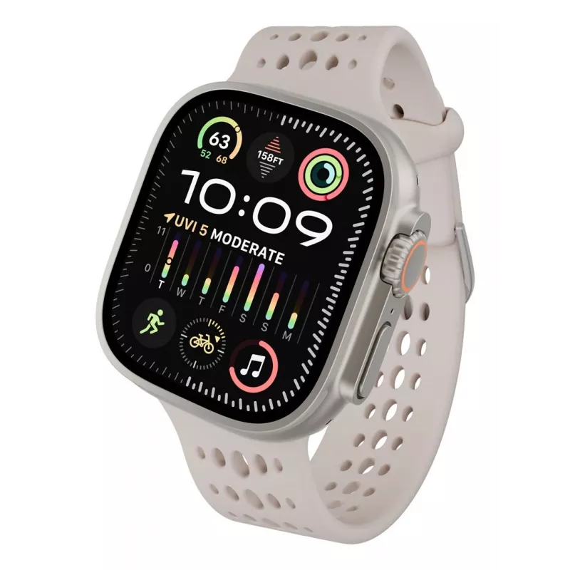 Decoded Silicone Ares O Band – Silikoninis dirželis, skirtas Apple Watch 44/46/49 mm (molio spalva)