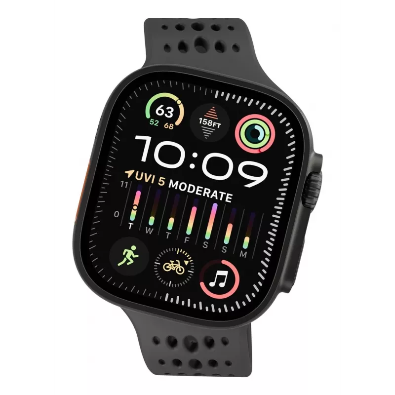Decoded Silicone Ares O Band - Silikoninis dirželis, skirtas Apple Watch 44/46/49 mm (juodas)