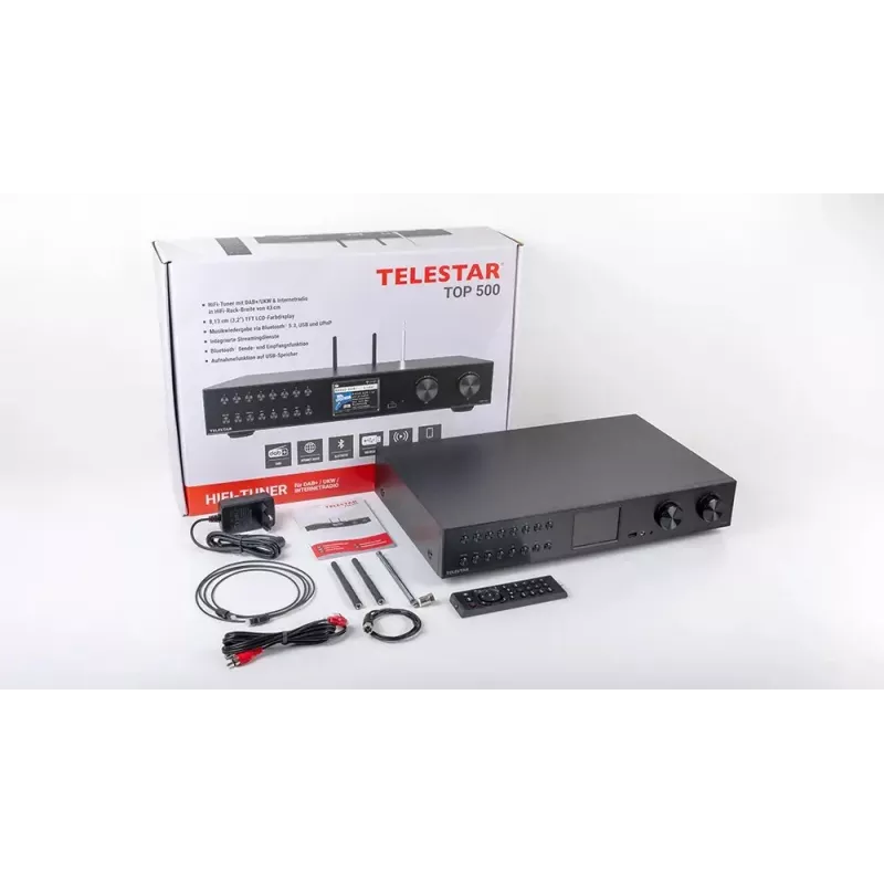 Telestar TOP 500 Juodas Daugiafunkcis Radijo Imtuvas HiFi Modulis (5700500)