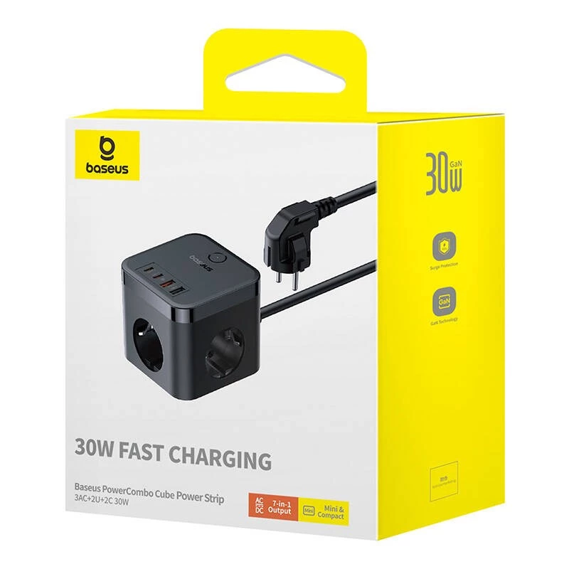 Baseus PowerCombo Universalus maitinimo blokas patalpoms Juodas