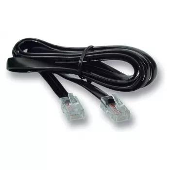EFB modulinis kabelis juodas, 2 x RJ10 (4/4) kištukas, 1:1, 15,0 m