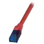 EFB RJ45 jungiamasis kabelis Cat.6A U/UTP LSZH Premium 500MHz Raudonas 0,15m