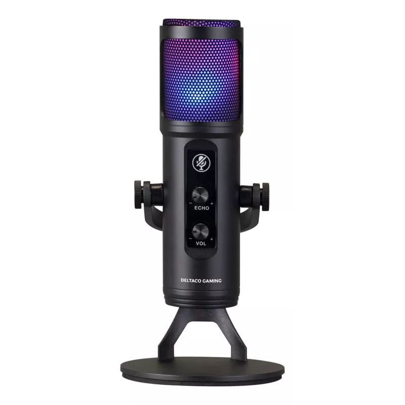 Deltaco Gaming RGB srautinio perdavimo mikrofonas juodas