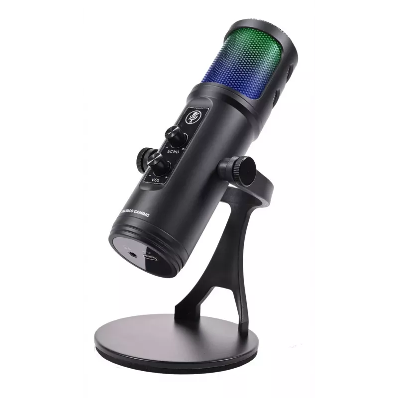 Deltaco Gaming RGB srautinio perdavimo mikrofonas juodas