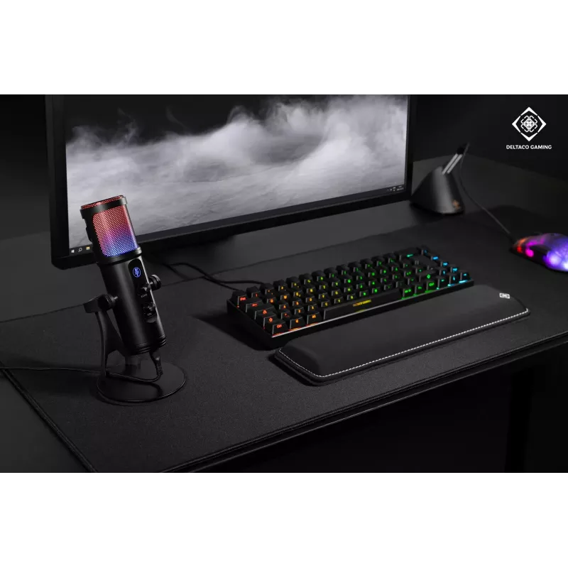 Deltaco Gaming RGB srautinio perdavimo mikrofonas juodas