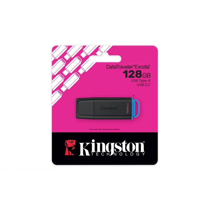 Kingston DataTraveler Exodia 128GB USB 3.2 Gen 1 atmintukas juodas/mėlynas