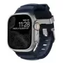 NOMAD Rocky Point Band – dirželis, skirtas Apple Watch 46mm/49mm, iš FKM ir titano (atlanto mėlyna, natūrali apkausta)