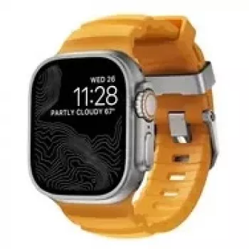 NOMAD Rocky Point Band – dirželis, skirtas Apple Watch 46mm/49mm, FKM ir titanas (sol, natūrali apkaustai)