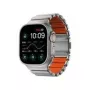 NOMAD Stratos Band – titano apyrankė, skirta Apple Watch 49mm su FKM (natūralus titanas, ultra oranžinis FKM)