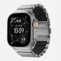 NOMAD Stratos Band – titano apyrankė Apple Watch 49mm su FKM įdėklu (natūralus titanas, juodas FKM)