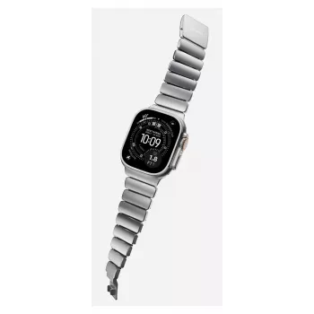 NOMAD Stratos Band – titano apyrankė Apple Watch 49mm su FKM įdėklu (natūralus titanas, juodas FKM)