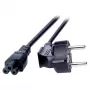 EFB maitinimo laidas su įžemintu kištuku 90° - C5 180, juodas, 1,8 m, 3 x 0,75 mm
