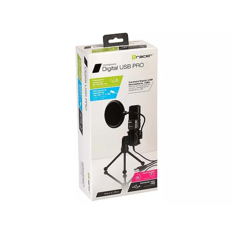 Tracer 46419 Digital USB Pro kondensatorinis mikrofonas su stovu