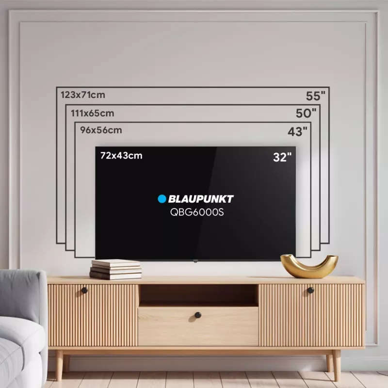 Blaupunkt QLED televizorius | 32QBG6000S | 32 colių | Smart TV | Google TV | Juoda