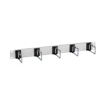 EFB-Elektronik 48,30cm (19) 1HE Kabelführungspanel, 5 x Stahlbügel 75 mm, Frontblende RAL9005 Hersteller: EFB Elektronik (699980TS.1)