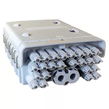 Išorinis FTTH IP65 šviesolaidžių skirstiklis 48 skaiduloms, 24 adapteriams, su sujungimo laikikliais FTTH-BOX-OUT-5