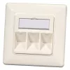 EFB Elektronik 2 prievadų Keystone rėmelio rinkinys ET-25091 – tiesiam DIN49075 lizdui, RAL9003 baltas, 80×80 mm rėmas su 50×50 mm centrine plokšte