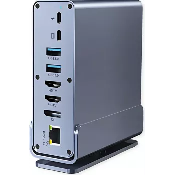 VALUE USB C dokų stotelė 16-in-1, 4K60 1xDP, 2xHDMI, 1xGbE, USB (2xC, 5xA, 1xC PD) (12.99.1142)