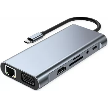 VALUE USB-C dokų stotelė 11-in-1, 4K30 1x(HDMI/VGA/GbE), USB(3xA,1xC,1xC PD) (12.99.1143)