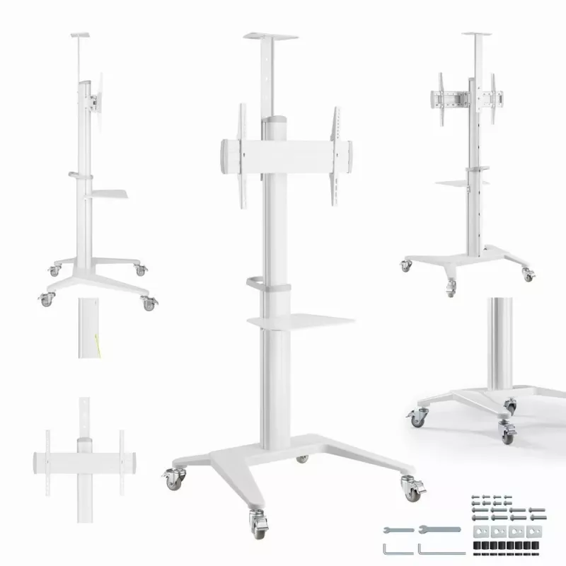 Grindinis TV stovas 37-70 colių baltas TVS-70T-02-W Gembird