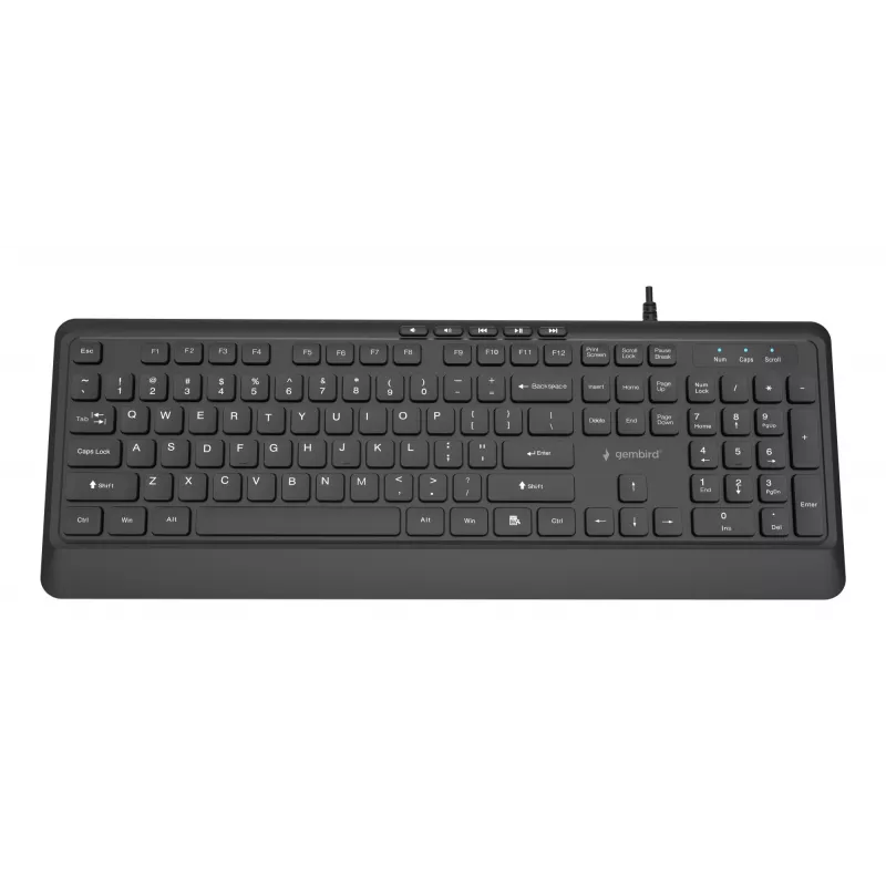 Klaviatūra multimedijos USB ENG/JUODA KB-MCH-05 Gembird
