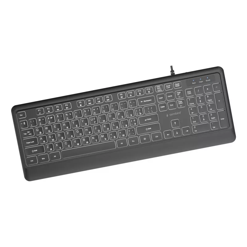 Gembird KB-UML-04-CYRL klaviatūra, multimedija, USB, juoda, kirilica