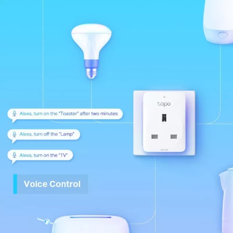 TP-Link Tapo P100 Mini išmanusis kištukas su Wi-Fi, baltas