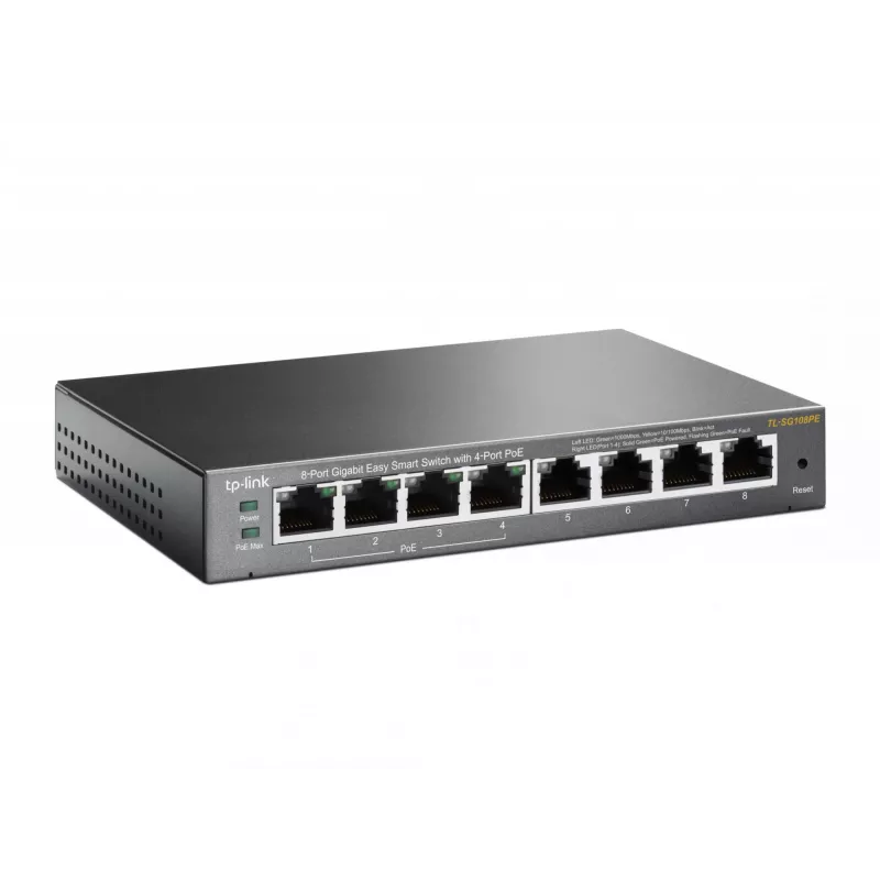 TP-Link 8 prievadų Gigabit Easy Smart valdomas L2 jungiklis su 4 PoE prievadais