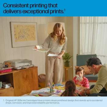 Originali HP 308e EvoMore juoda kasetė, standartinė išeiga, pigmentinis rašalas, 1 vnt., 320 puslapių, viena pakuotė
