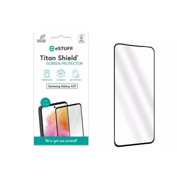 eSTUFF Samsung Galaxy A37 apsauginis stiklas Full Cover Screen Protector Titan Shield skaidrus 1 vnt.