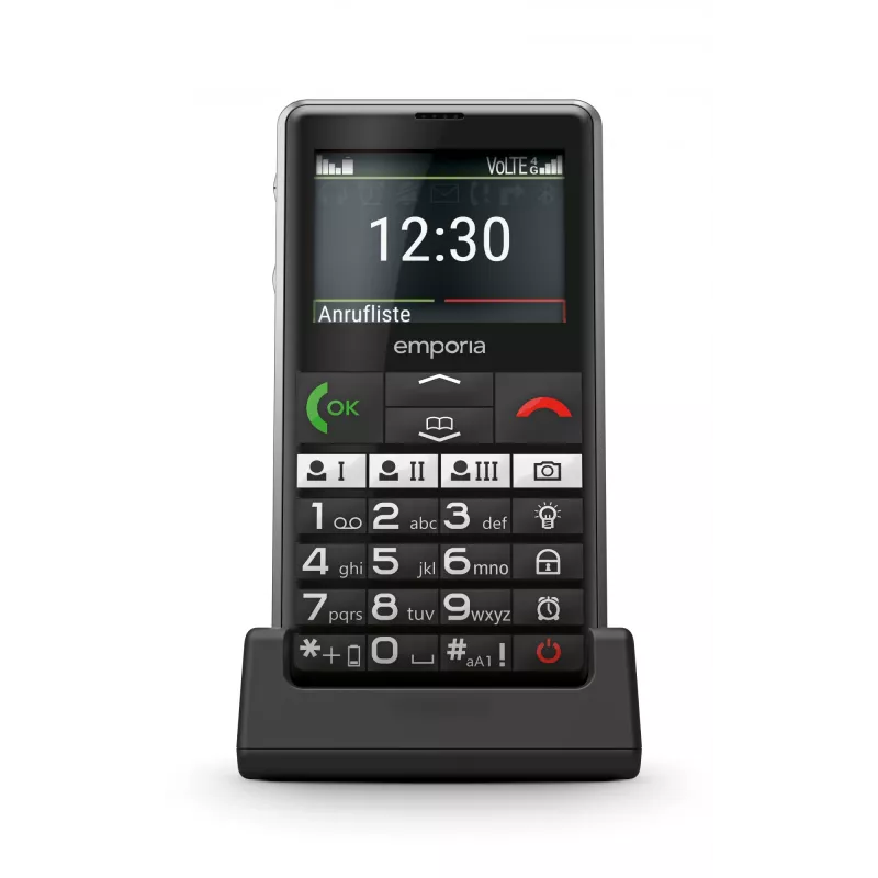 Emporia emporiaPURE-LTE 5,87 cm (2,31 colio) 107 g Juodas senjorų telefonas