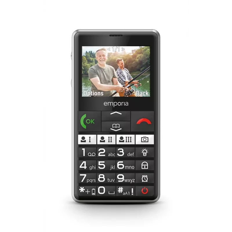 Emporia emporiaPURE-LTE 5,87 cm (2,31 colio) 107 g Juodas senjorų telefonas