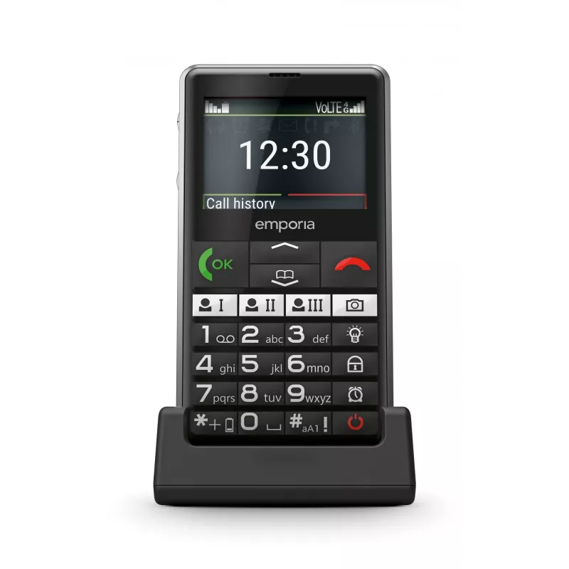 Emporia emporiaPURE-LTE 5,87 cm (2,31 colio) 107 g Juodas senjorų telefonas