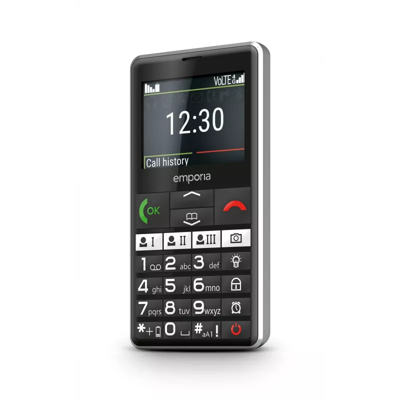 Emporia emporiaPURE-LTE 5,87 cm (2,31 colio) 107 g Juodas senjorų telefonas