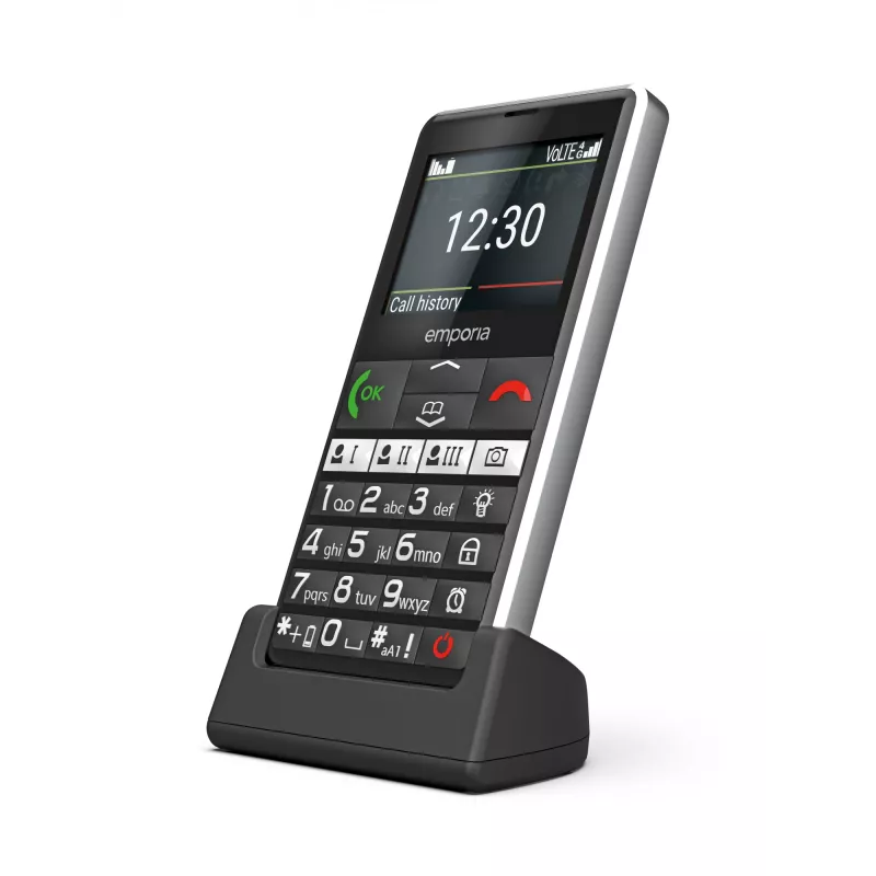 Emporia emporiaPURE-LTE 5,87 cm (2,31 colio) 107 g Juodas senjorų telefonas