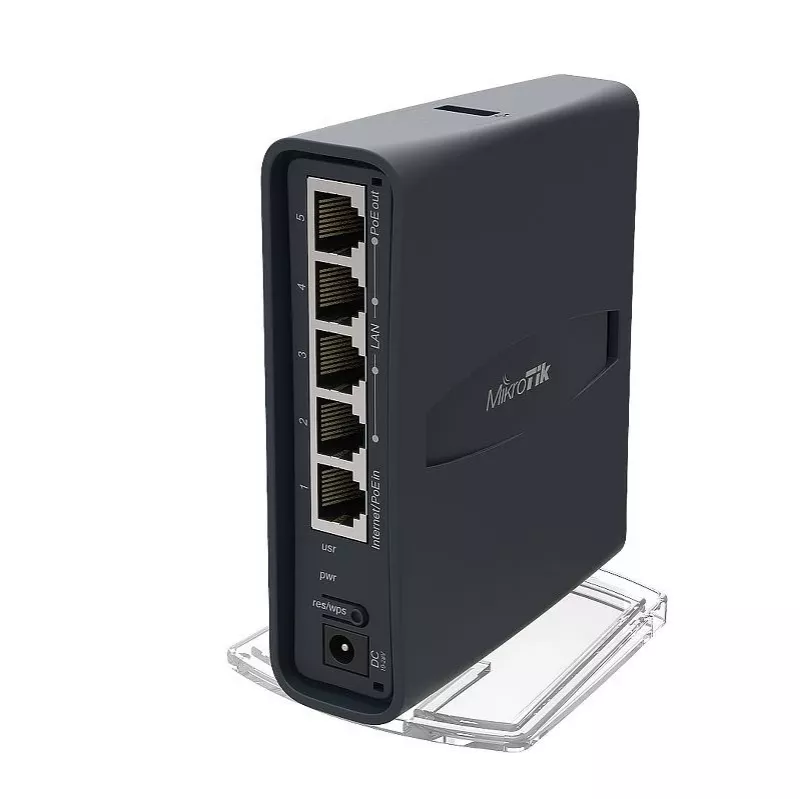 Mikrotik hAP ac lite bokštinis juodas su Power over Ethernet (PoE)