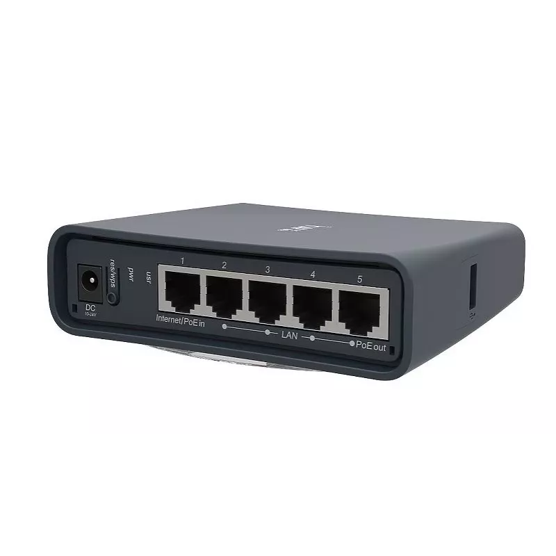 Mikrotik hAP ac lite bokštinis juodas su Power over Ethernet (PoE)
